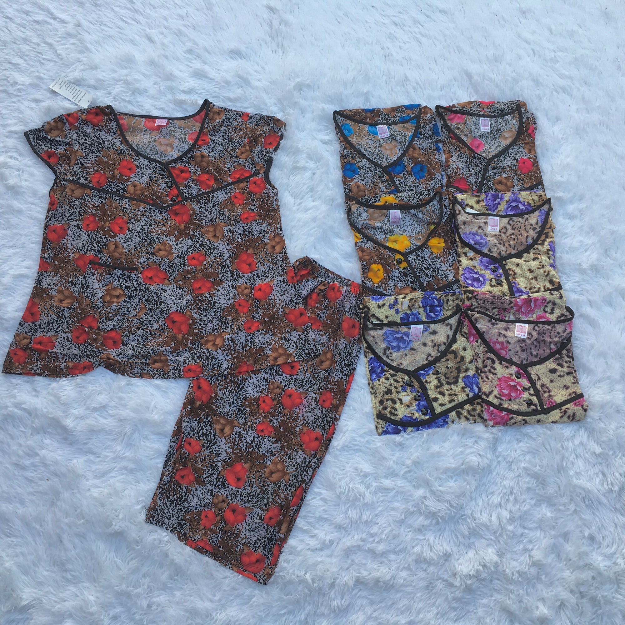 Bộ hoa thun lạnh trung niên đại cồ(size 60-85kg)