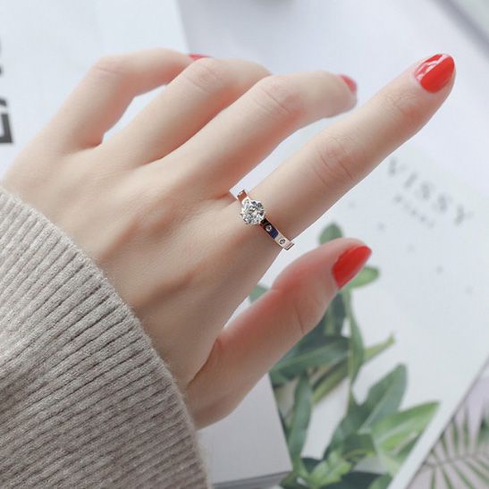 [HCM]Freeship Nhẫn titanium 1 hột BHN62