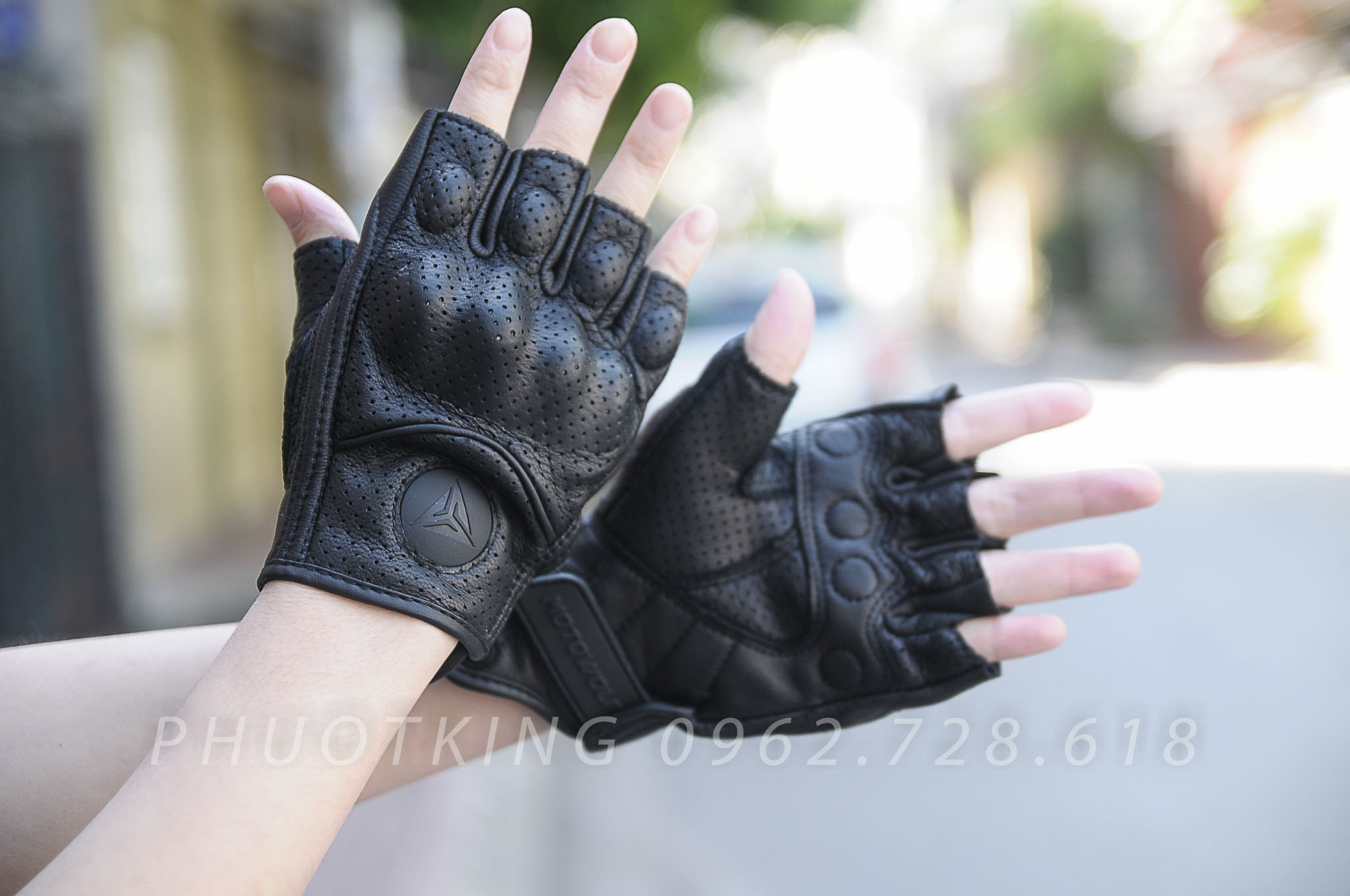 [CHÍNH HÃNG] Găng tay Motowolf cụt ngón da thật