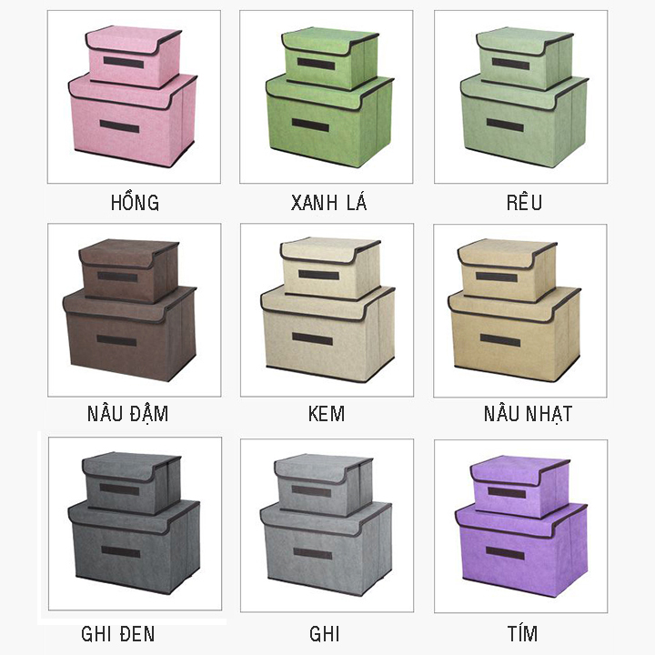 Giỏ Đựng Đồ Giỏ Đựng Quần Áo Bằng Vải Bộ 2 Giỏ