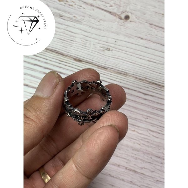[Titan] Nhẫn Unisex Chrome Heart Multi Cross bạc.