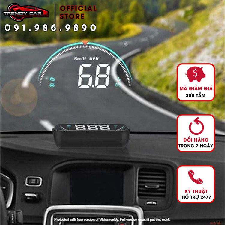Thiết bị hiển thị tốc độ trên kính lái hud m8 - cảnh báo tốc độ head up display car