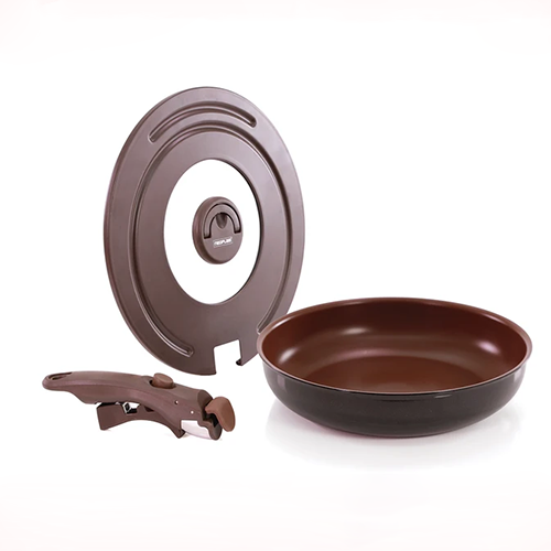 [Hàng chính hãng] Chảo chiên bếp từ  Miris cán rời 28cm/Cán/Nắp