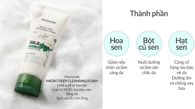 Combo 3 gói Sữa Rửa Mặt Mamonde Micro Deep Cleansing Foam 1ml