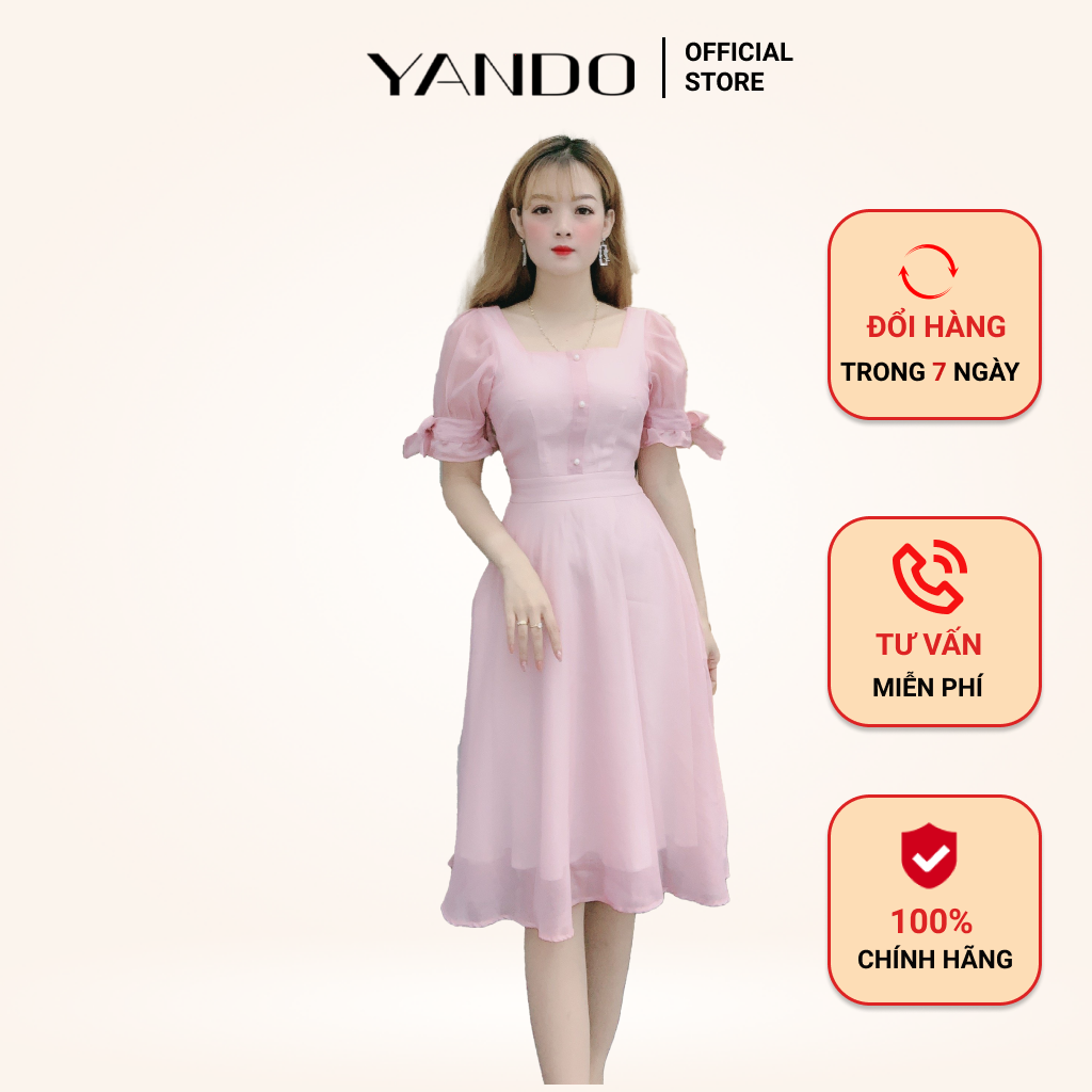 Đầm Voan Tay Nơ YANDO DA12