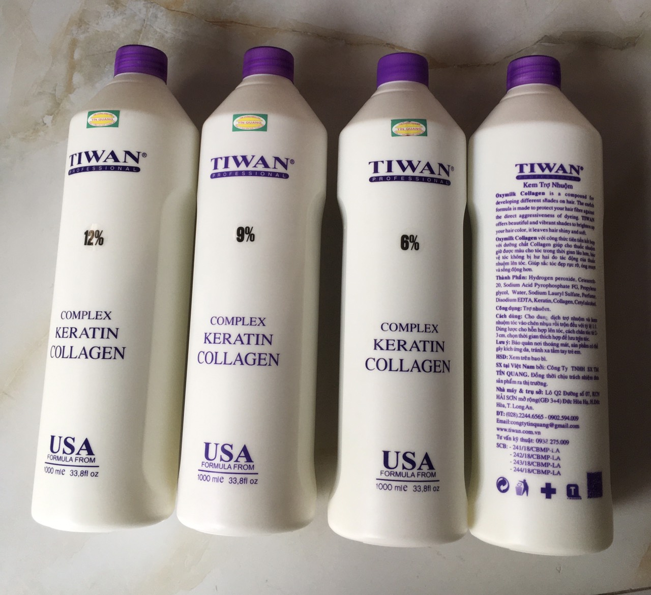 Oxy trợ nhuộm Collagen tiwan 1000ml ( 3%, 6%, 9%, 12% )