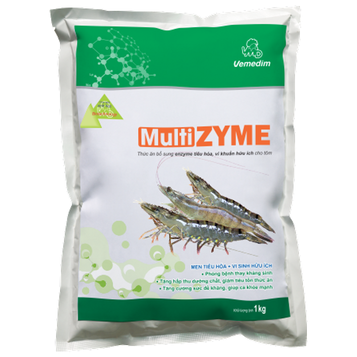 Multizyme 1KG- Enzyme tiêu hóa giúp tôm tiêu hóa và hấp thu, tăng đề kháng giúp tôm khỏe mạnh