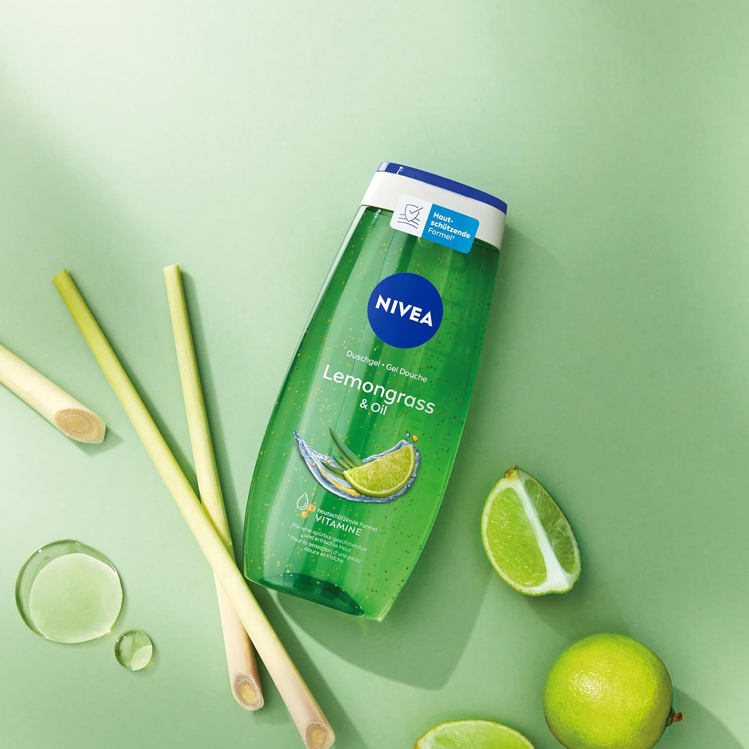 SỮA TẮM NIVEA TẨY DA CHẾT HƯƠNG CHANH SẢ TƯƠI MÁT Lemongrass & Oil.