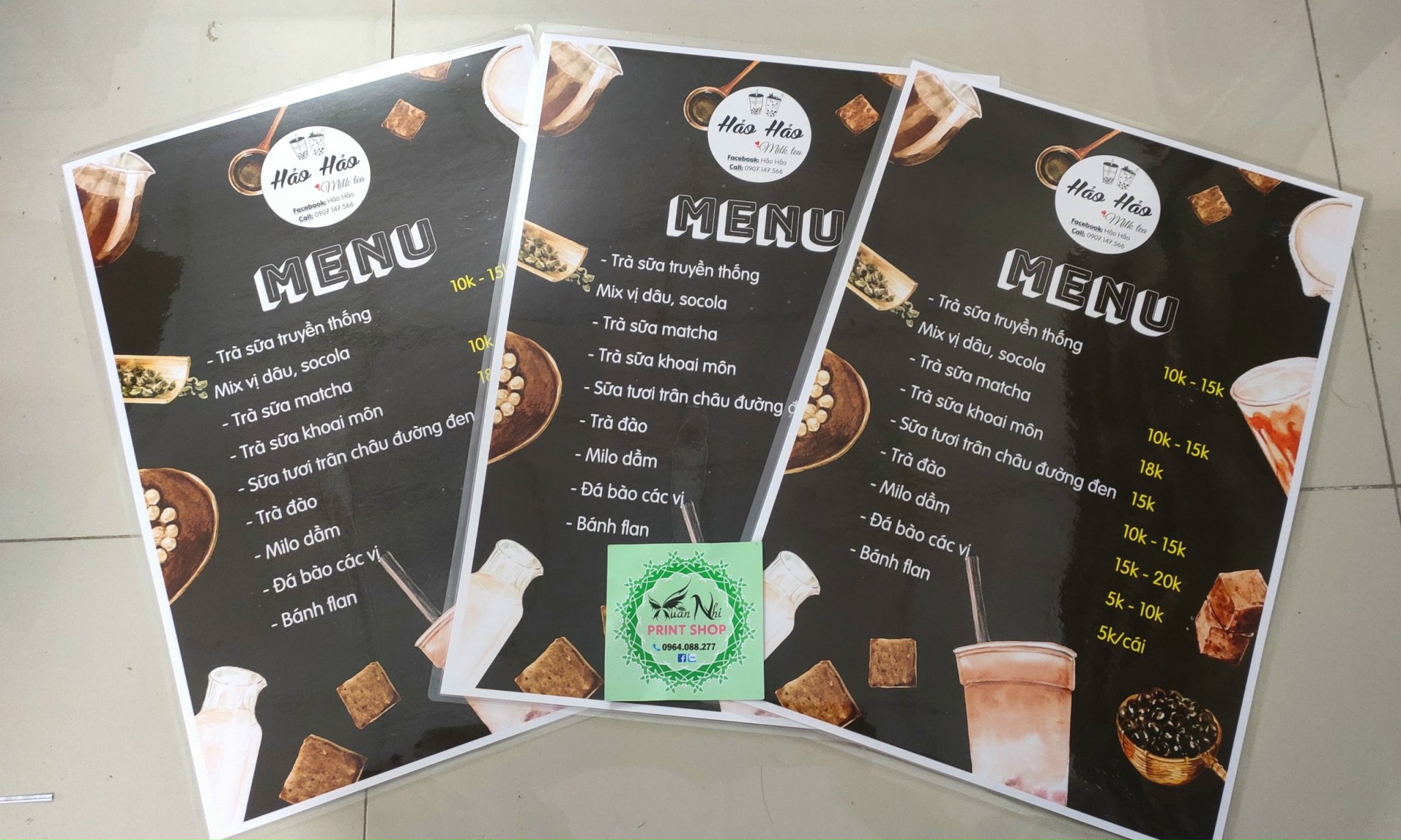 Menu ép nhựa in theo yêu cầu