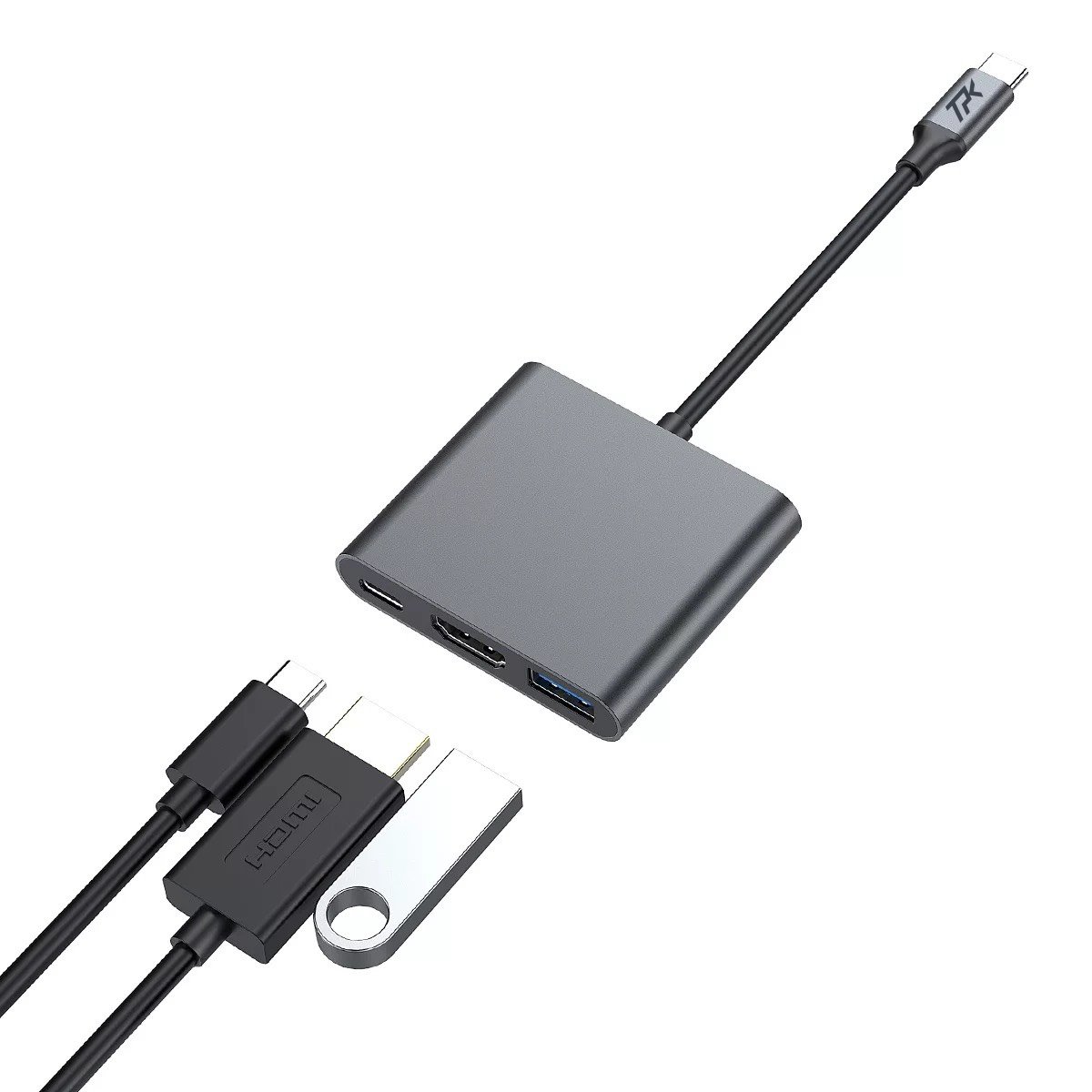 Hub Type C to HDMI, PD 100W, USB 3.0 TPK - Trí Phụ Kiện