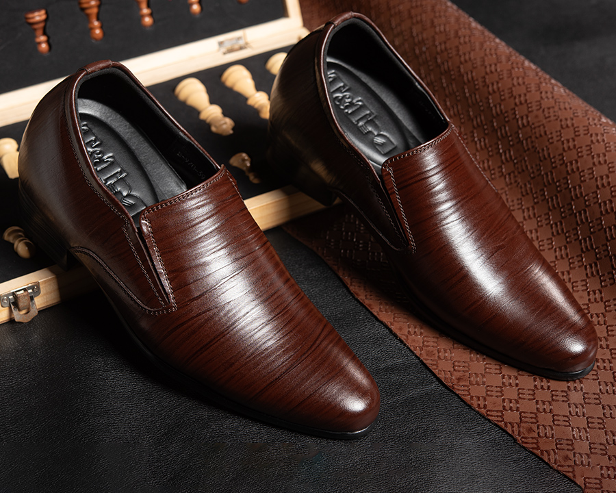 [8cm] shoes height increasing Men T&TRA S970 brown stripe