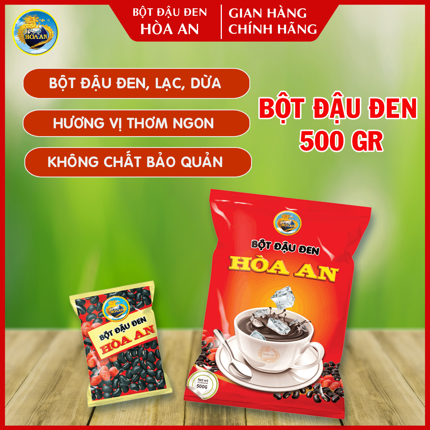 Bột Đậu Đen HÒA AN 0.5Kg