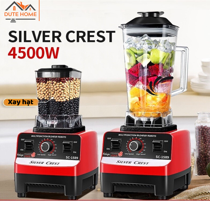 Máy xay sinh tố công nghiệp KAW SILVER CREST SC-1589 công suất 4500W 2 cối xay dung tích lớn, tiện dụng