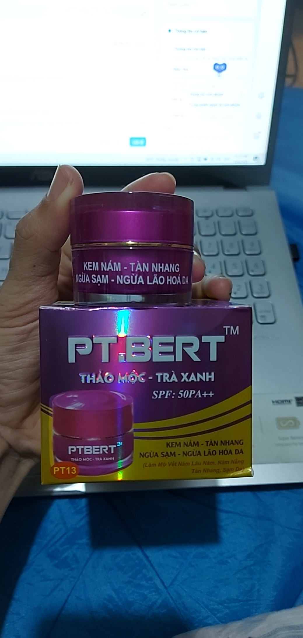 KEM THẢO MỘC TRÀ XANH PT.BERT HŨ 10G, 20G
