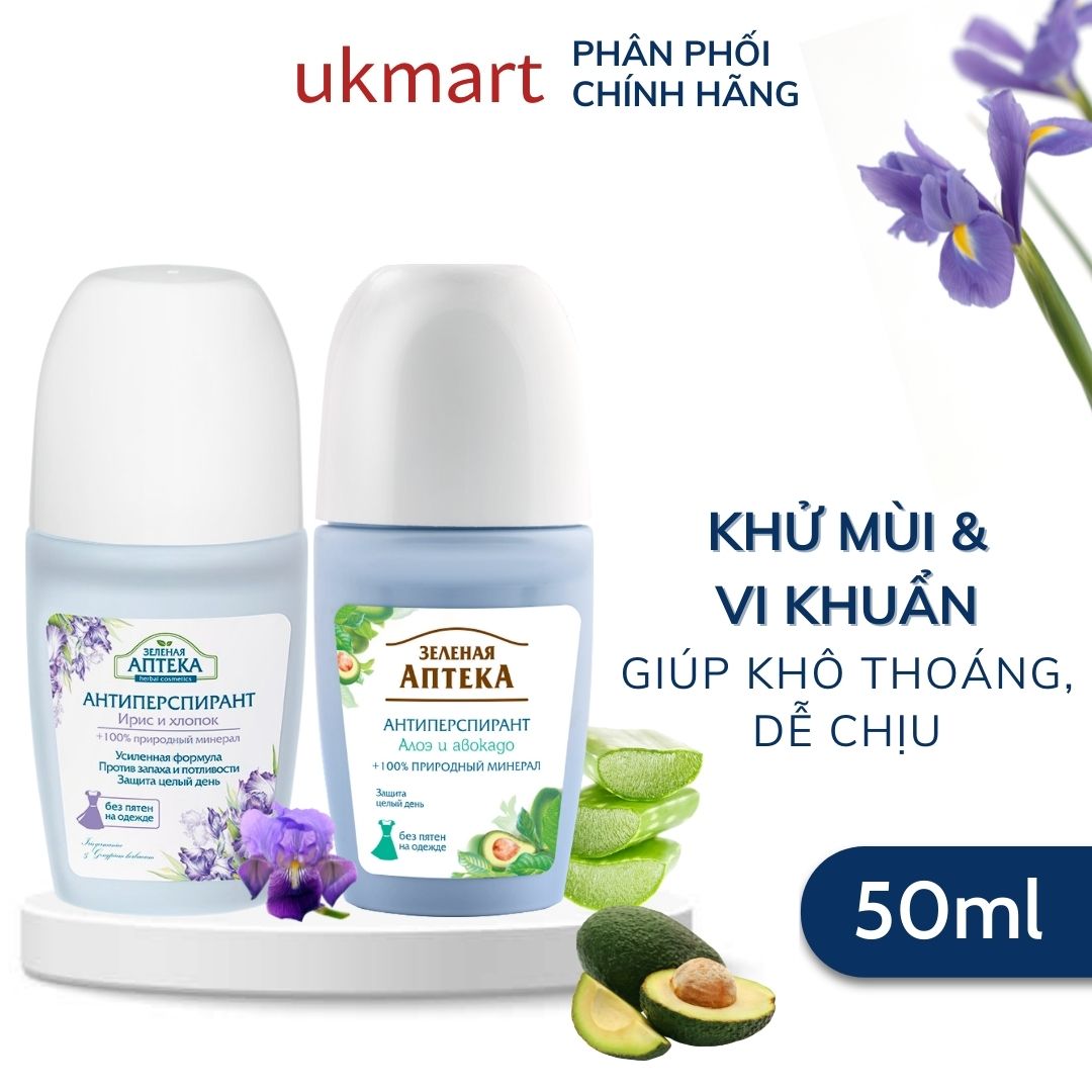 Lăn Khử Mùi Zelenaya Apteka 100% Khoáng Chất Tự Nhiên 50ml
