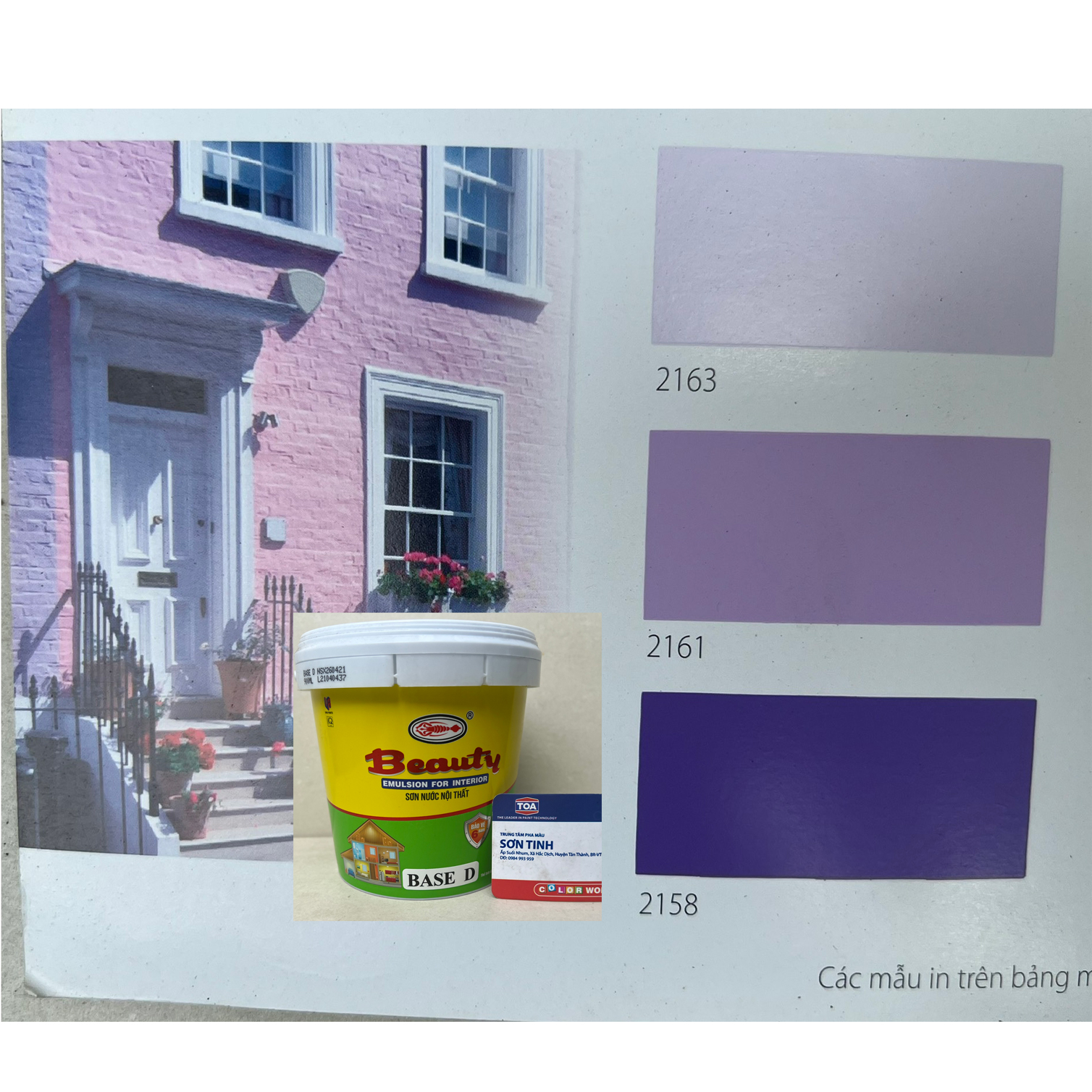 Sơn nước beauty nội thất trong nhà màu tím đậm nhạt lavender khoai môn violet 1 lít của urai paints
