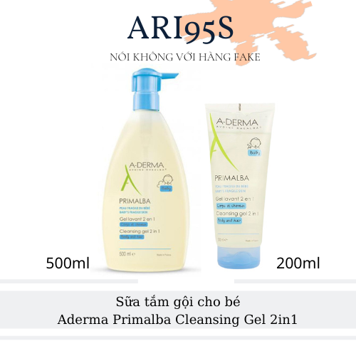Nội Địa Sữa tắm gội cho bé dang gel ADERMA PRIMALBA Cleansing Gel 2in1