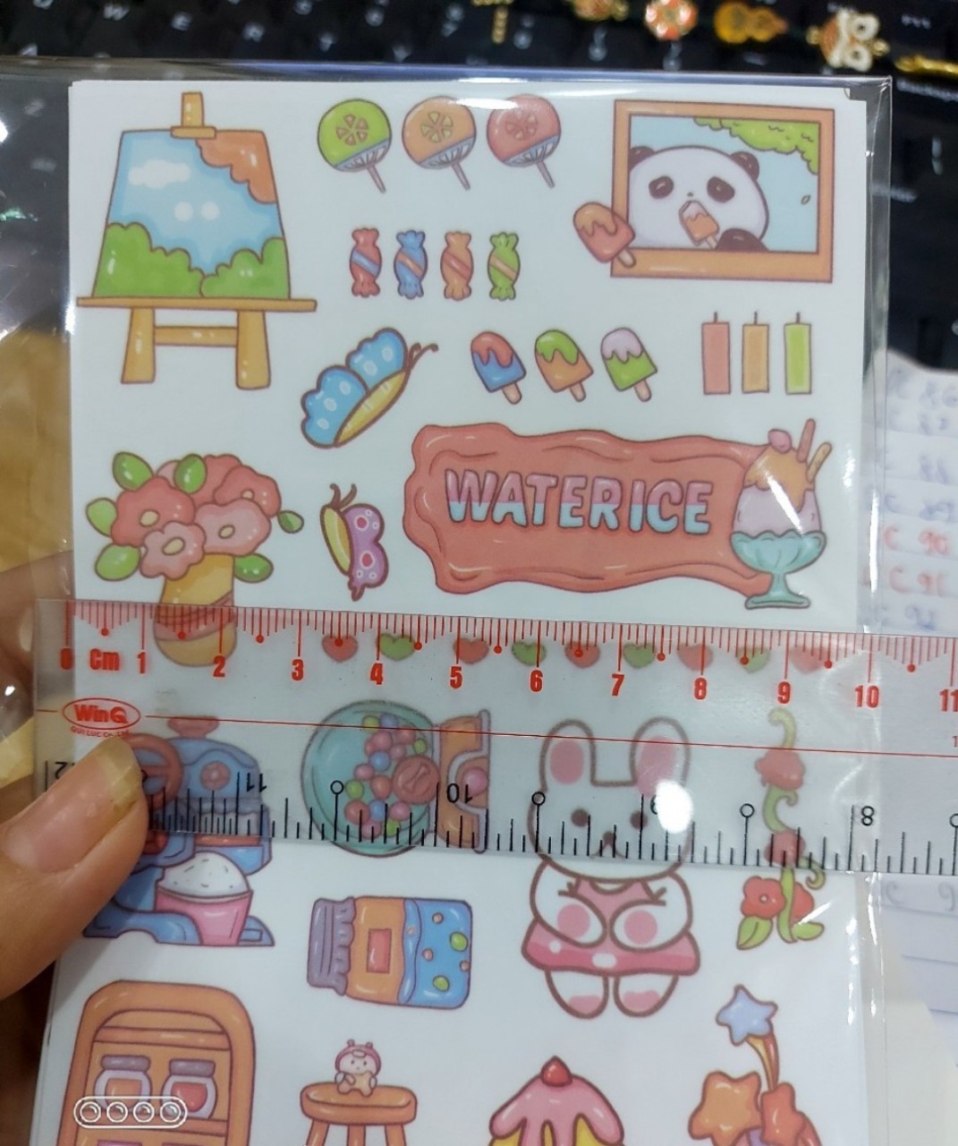 SET 4 Tấm sticker chibi dán hoạt hình khổ A6 , Chưa cắt