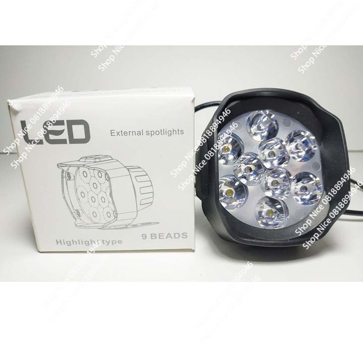 Đèn trợ sáng xe máy 9 tim led giá 1 chiếc