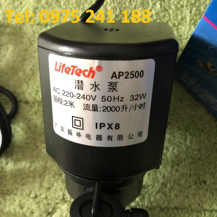 Máy bơm chìm bể cá Lifetech AP2500, 32W, đẩy cao 2m