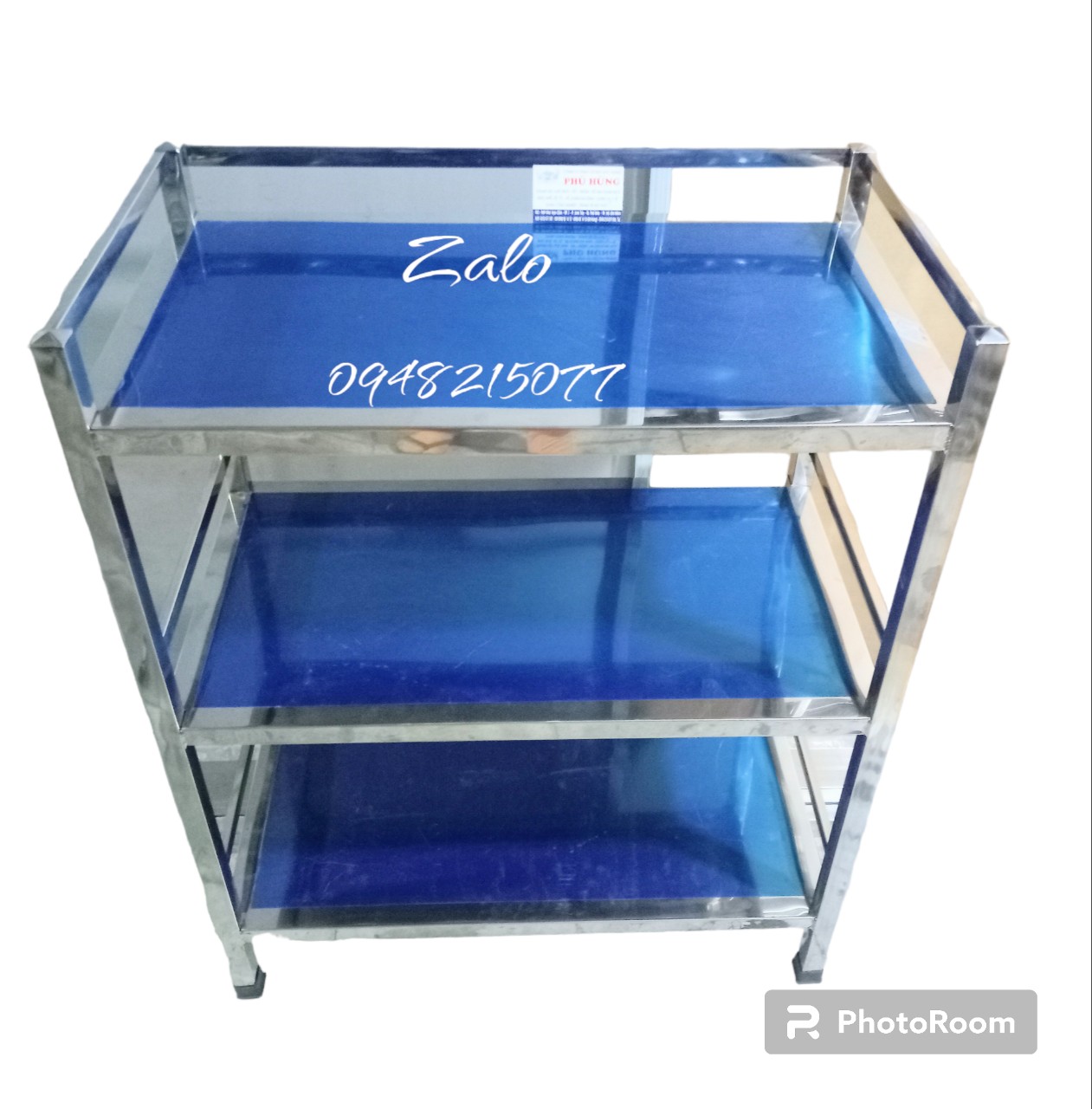 KỆ INOX 3 TẦNG MẶT PHẲNG( ĐỦ SIZE)