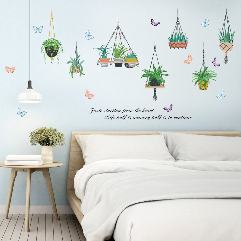 [Nhiều mẫu] Decal dán tường chậu cây cảnh