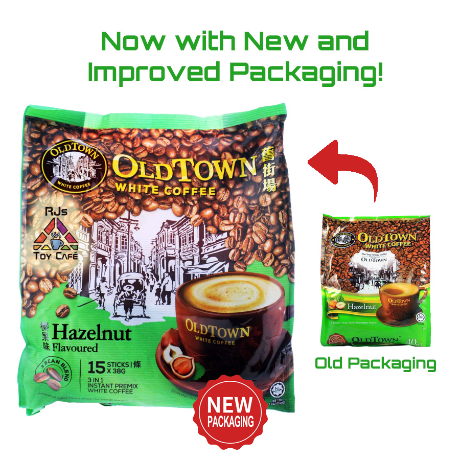 [New Packaging][Date 2/2027] (15 Packs X 35g) Oldtown White Coffee 3 in 1 Instant White Coffee - Hazelnut