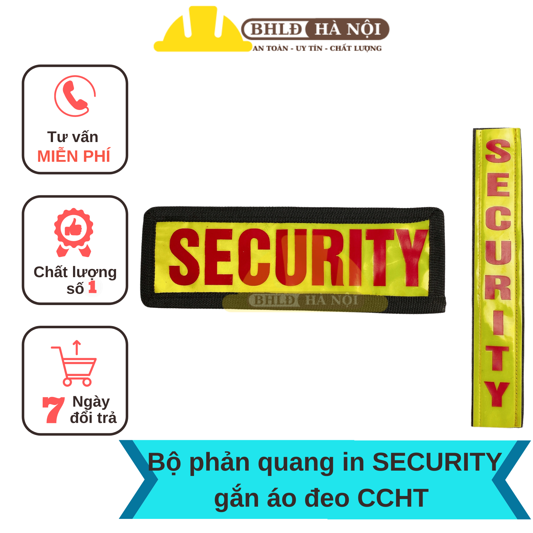 Bộ phản quang SECURITY gắn áo đeo CCHT