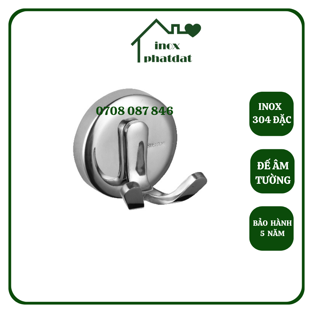 Móc treo đồ nhà tắm 100 Inox đặc PHÁT ĐẠT không rỉ sét Móc áo đơn inox ...