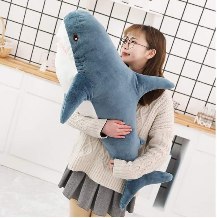 GẤU BÔNG CÁ MẬP SIZE LỚN ĐỒ CHƠI CÁ MẬP NHỒI BÔNG CAO CẤP CHO BÉ