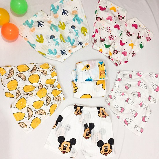 QUẦN ĐÙI COTTON GIẤY SIÊU MÁT CHO BÉ