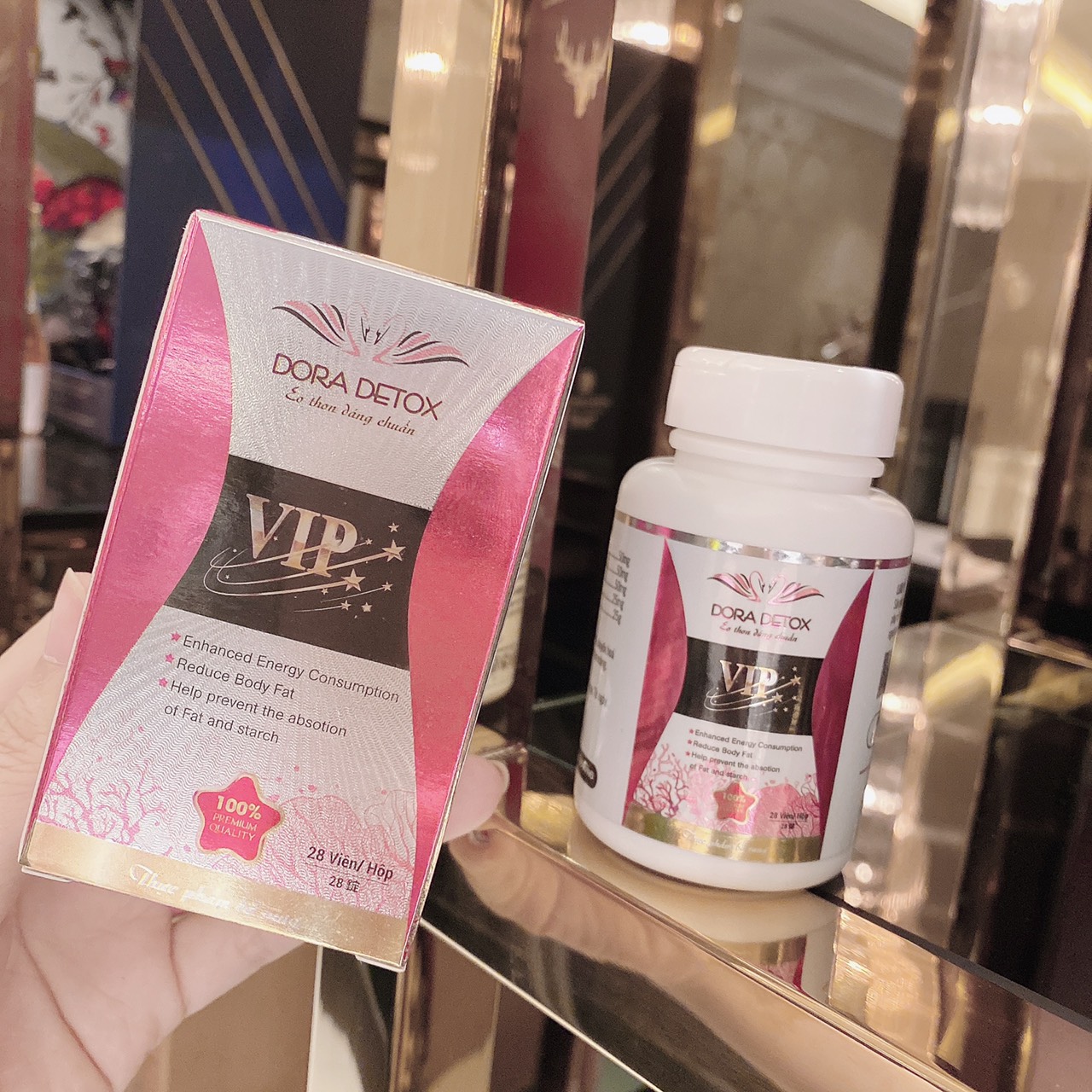 [HCM]Combo 5 hộp Dora detox VIP ( cty hết tặng tuýp cao thảo dược )
