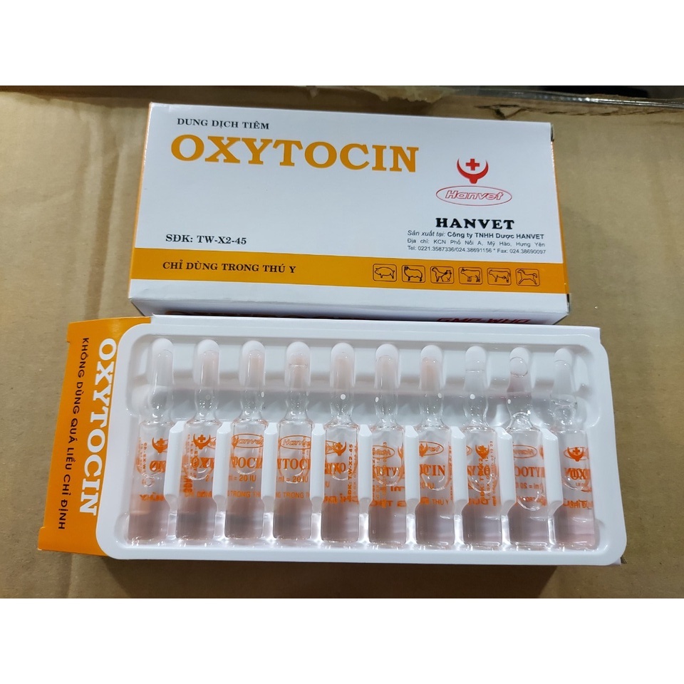 oxytocin 2ml ( kích đẻ cho gia súc,chó sp của HANVET) 10 ống