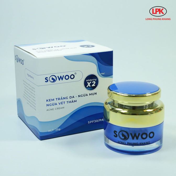 Kem Sowoo trắng da, ngừa mụn, ngừa vết thâm 25g
