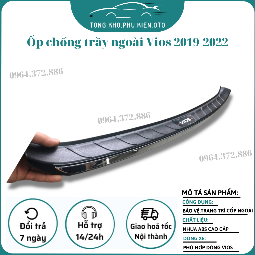 Chống trầy cốp ngoài nhựa 3d xe toyota vios 2019-2023