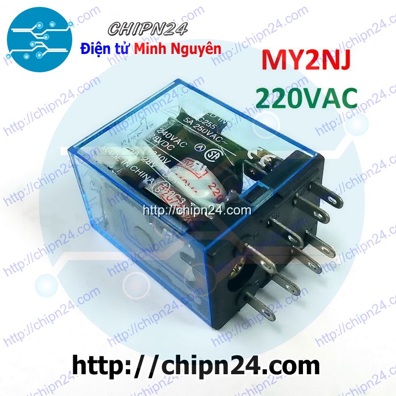 [1 con] (F85.T) Relay Kiếng MY2NJ 8 chân 5A 220VAC (MY2N MY2N-J HH52P)