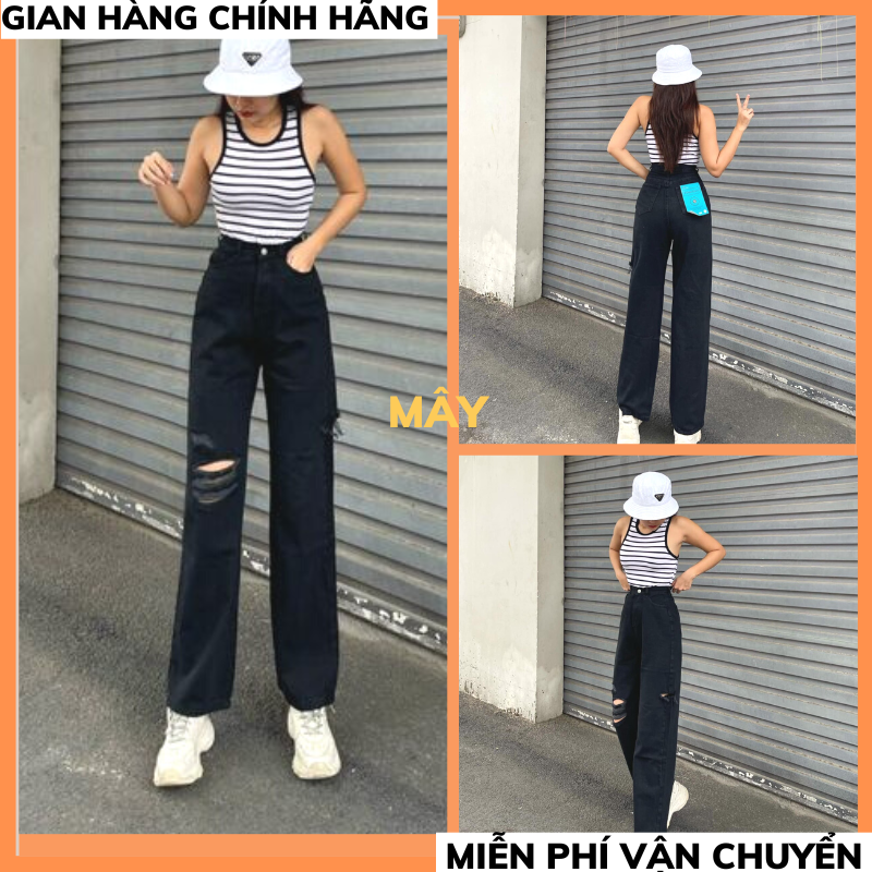 quần jeans nữ ống suông nữ
