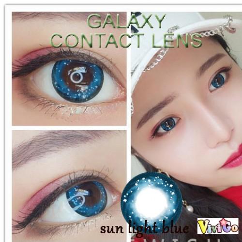 Contact Lens Xanh Galaxy Sử Dụng 1 Năm Tặng Kèm Khay Đựng