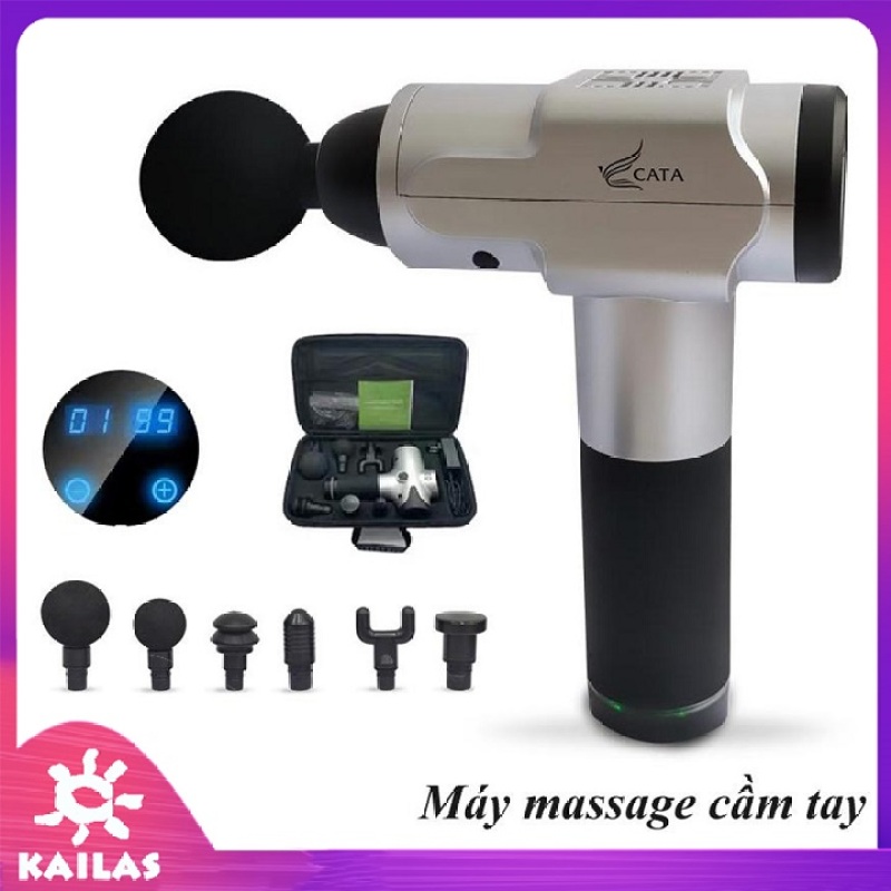 Máy Massage Cầm Tay Không Dây, Máy Massage Rung 6 Chế Độ, 6 Đầu, Máy Masage Bụng, Cổ, Vai, Gáy - Kailas