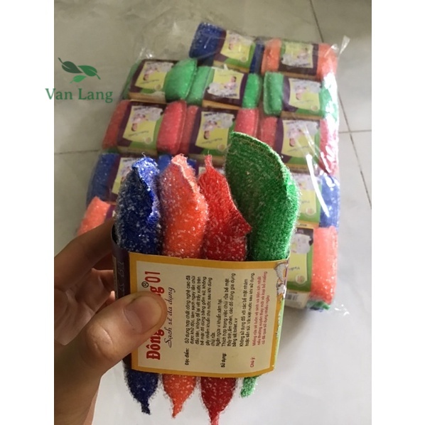 4 miếng rửa bát kim tuyến, mút rửa bát cước kim tuyến