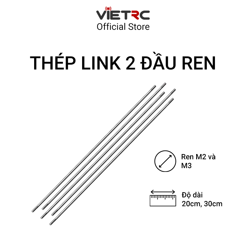Thép link 2 đầu có ren M2, M3 (30cm)