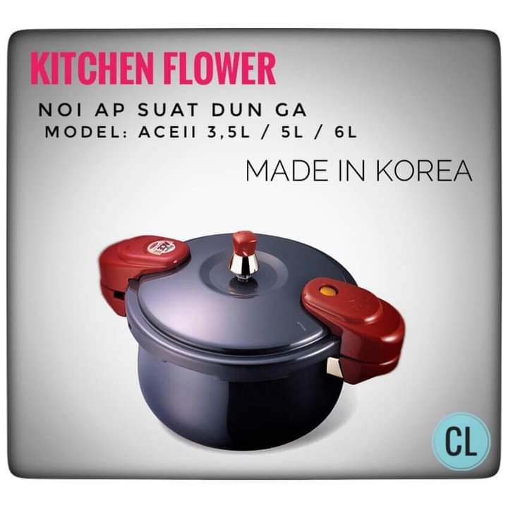Nồi áp suất ga Hàn quốc Kitchen Flower 6 Lít