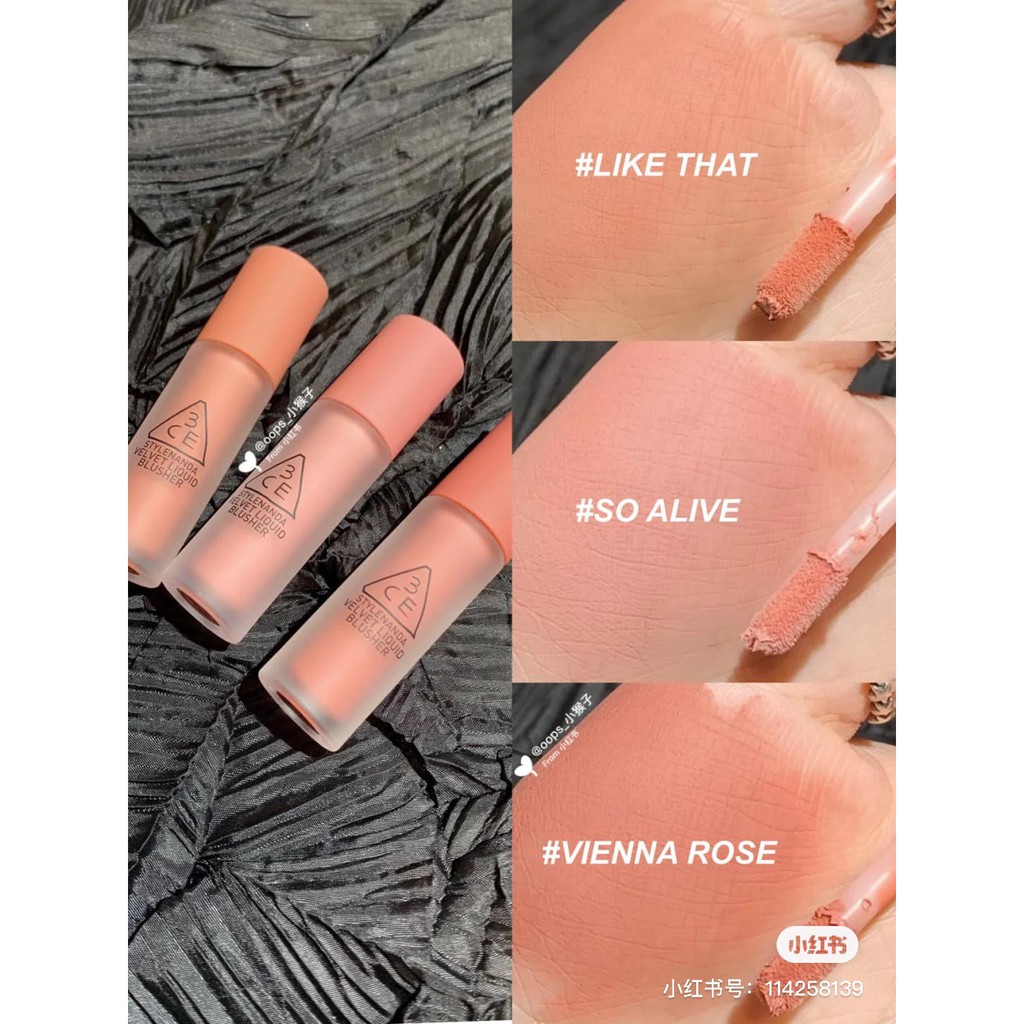 [100% AUTH] Má Hồng Dạng Thỏi 3CE Velvet /  Sheer Liquid Blusher
