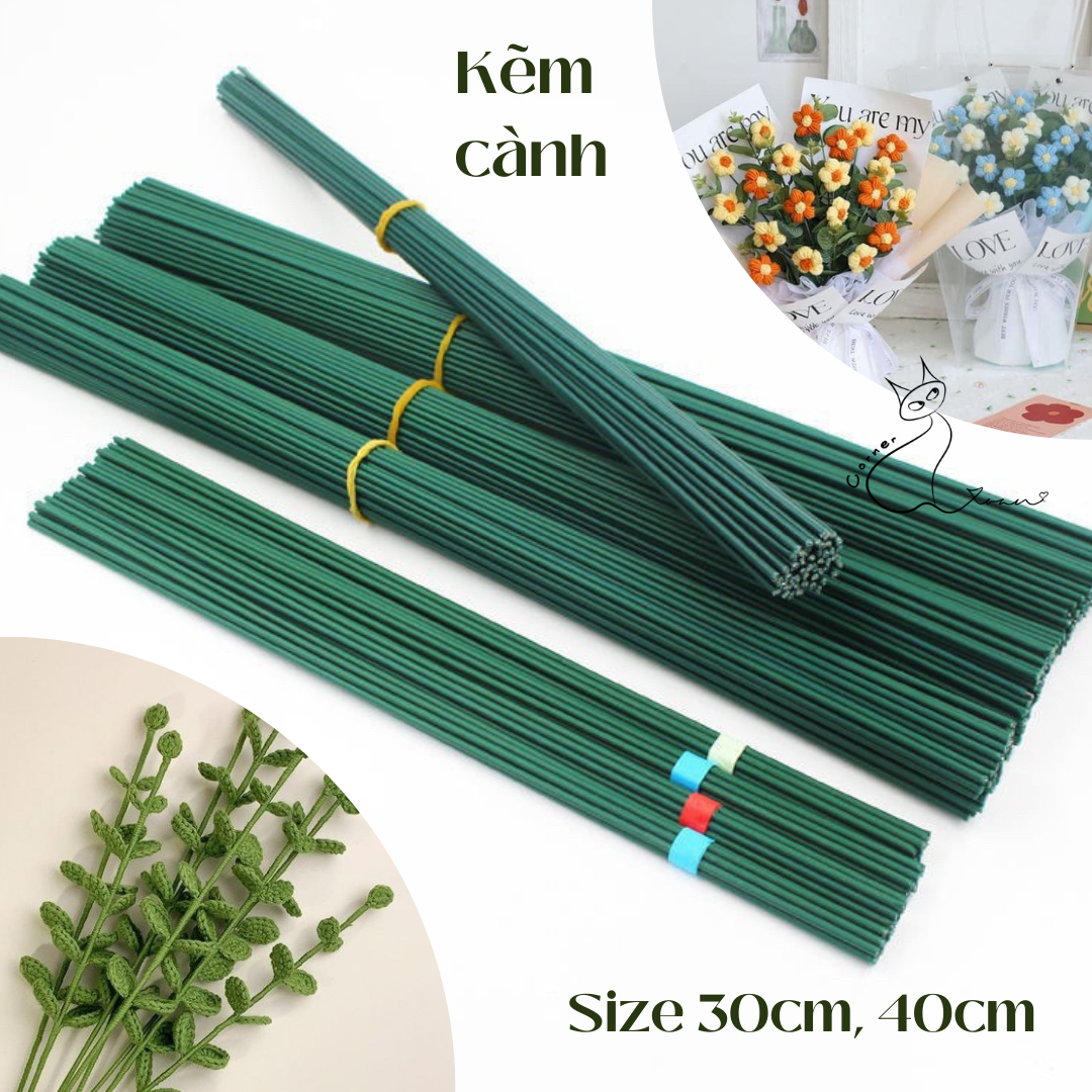 Kẽm làm cành hoa len | Kẽm hoa DIY (size 30, 40)