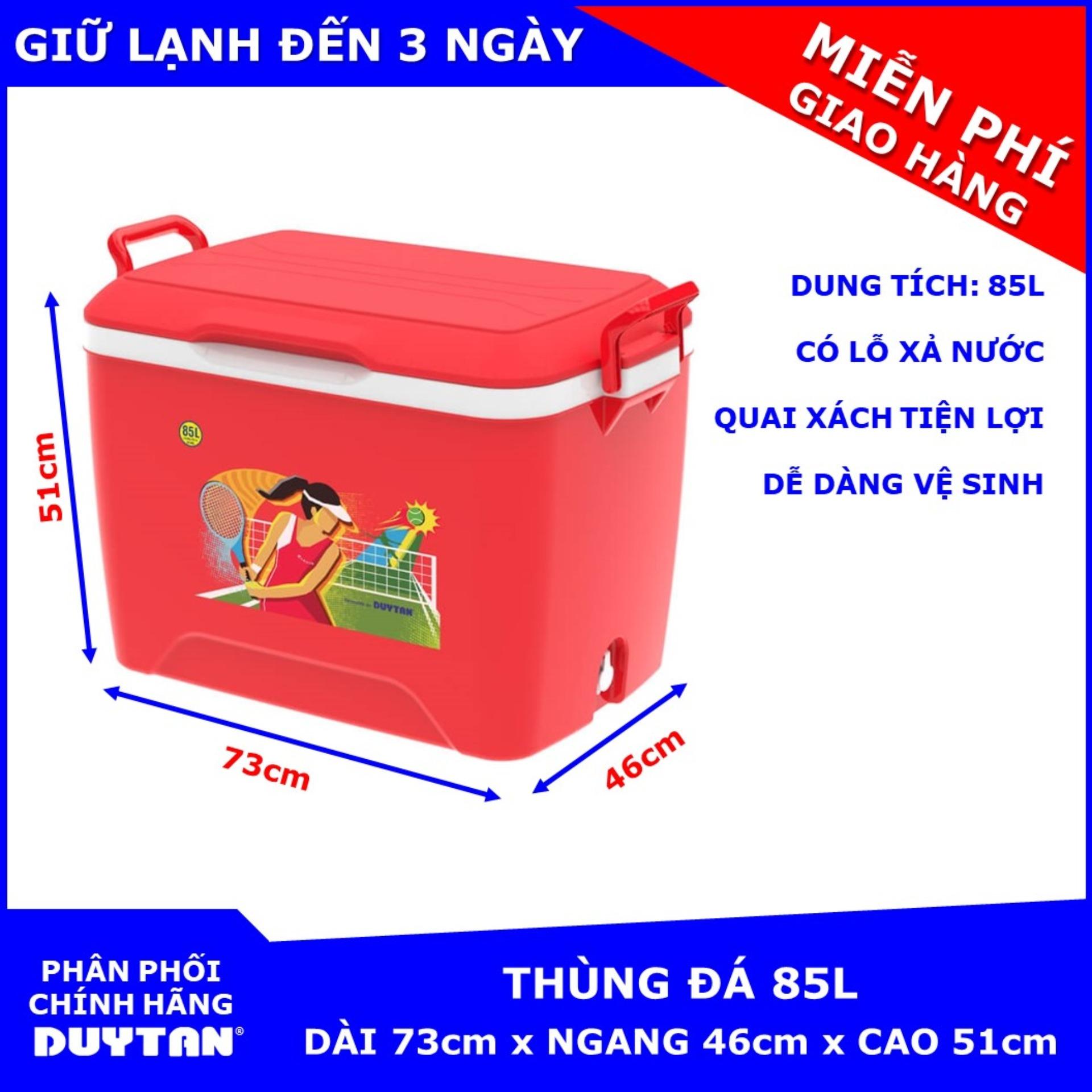 Thùng đá cao cấp Duy Tân 85 Lít (Đỏ)