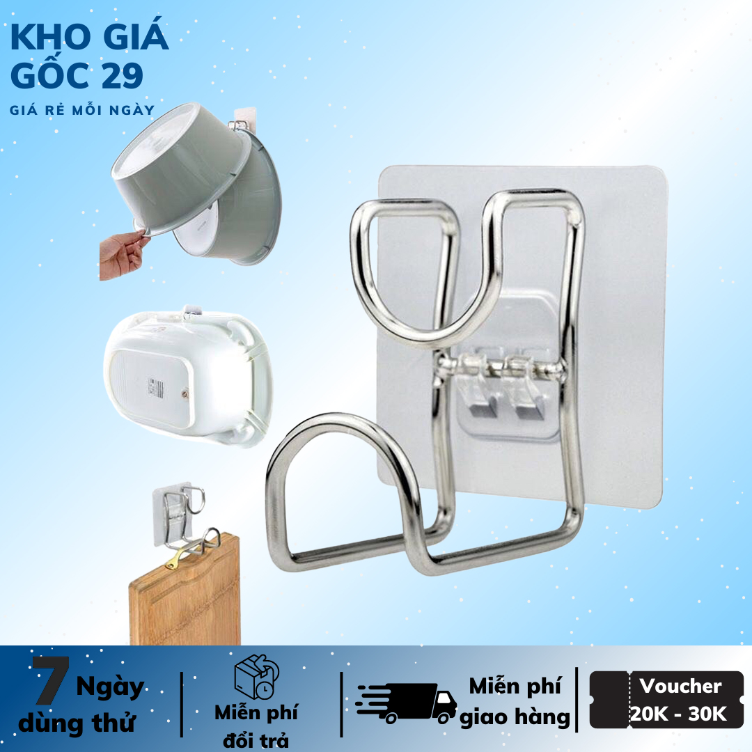 Móc inox dán tường treo gọn đồ