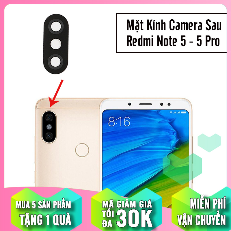 Mặt kính thay thế camera sau cho Xiaomi Redmi Note 5 - Note 5 Pro