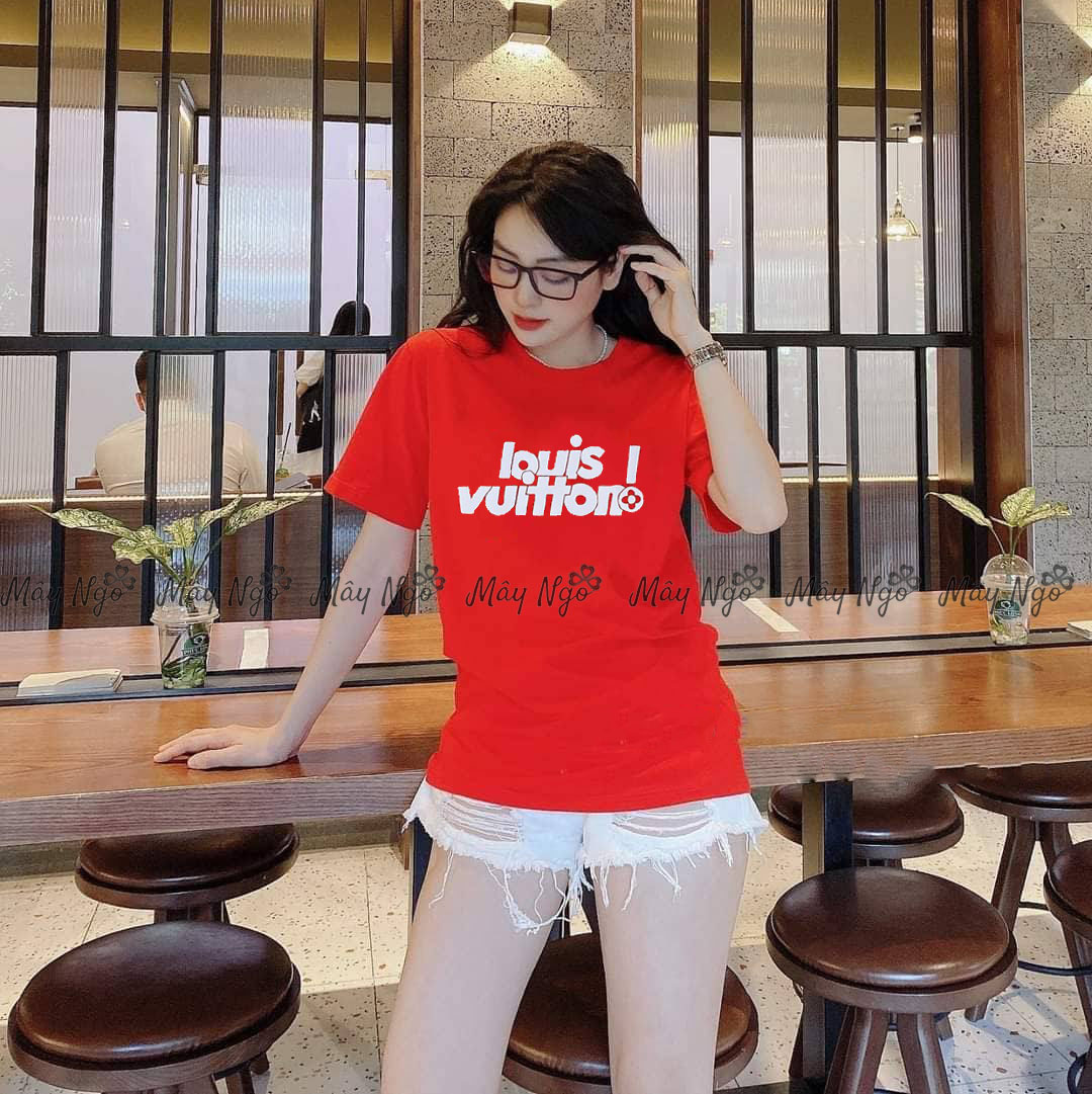 Áo thun thái in chữ form rộng thun mịn mát