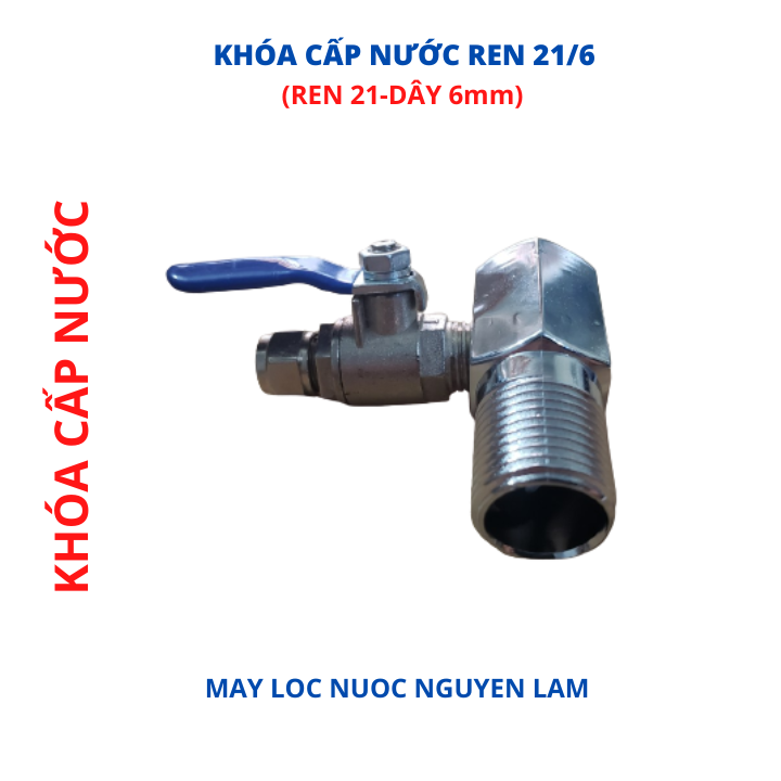 (HCM) Van Khóa Cấp Nước Ren 21 Dây 6mm-(Van Khóa Cấp Nước Ren 21/6)