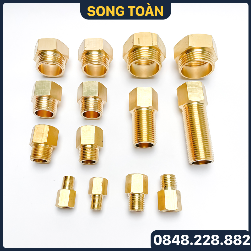 Lơ đồng, đầu nối ren trong ren ngoài 9.6 13 17 21 27 34 - straight adapters, female × male